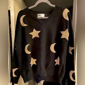Beach Riot Gold Moon and Star Sweater | Size Large
